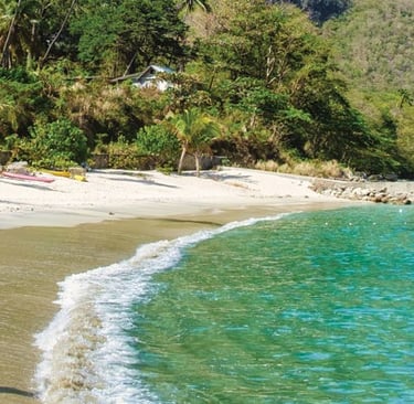 Walking along the beaches of St. Lucia
