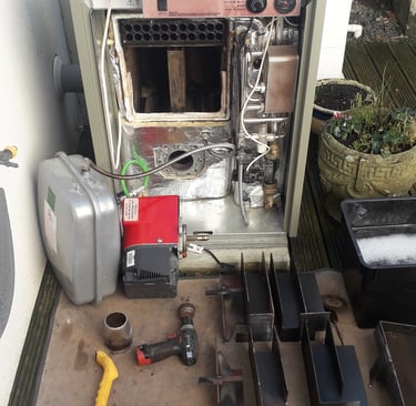 External oil boiler service in Roborough