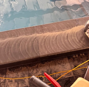 honing blue stone tiles using flexible diamond pad