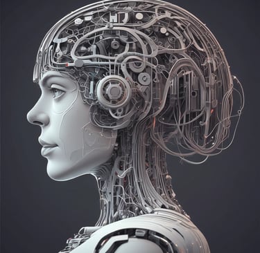 a robot - like head - mounted robot - like headgear
