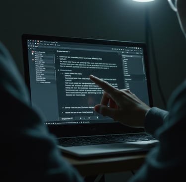 a man pointing at a computer screen with a laptop