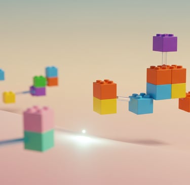 a bunch of legos are being displayed in a photo