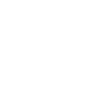 White abstract minimalist logo design with interlocking geometric rings on a solid black background.
