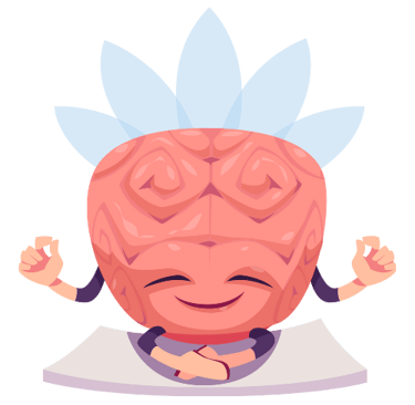 a cartoon brain meditating