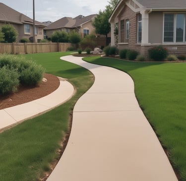 curved concrete walkway