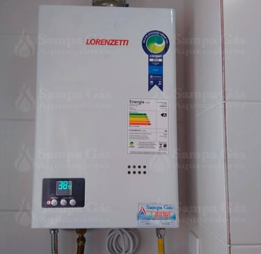 Aquecedor a gás instalado
