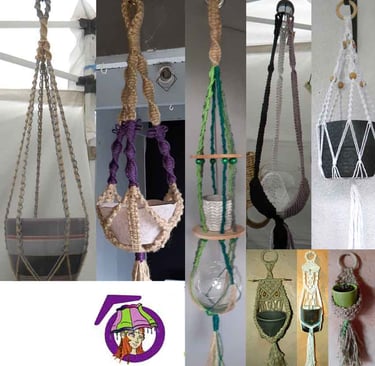 suspensions de plantes en macramé