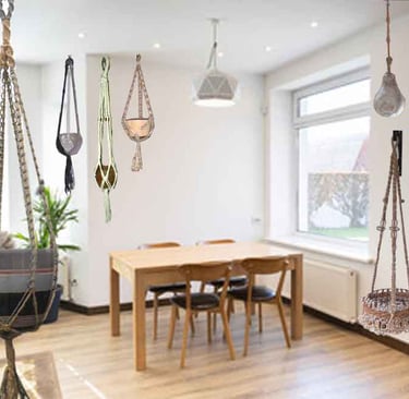 suspensions macramé pour plantes