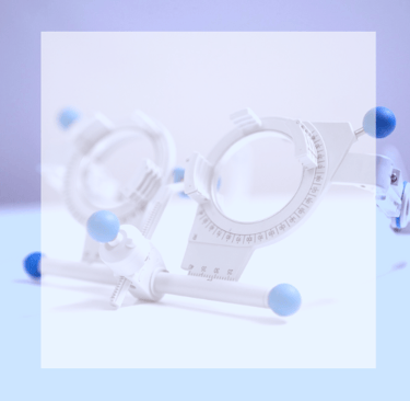 Myopia - a pair of Optometrist testing glasses on a table