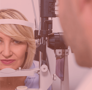 a woman is shown in a picture, with an optometrist 