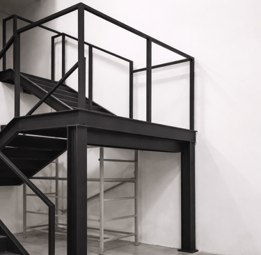 Steel mezzanine and staircase fabrication at World Wide Gold Refinery UAQ Free Zone