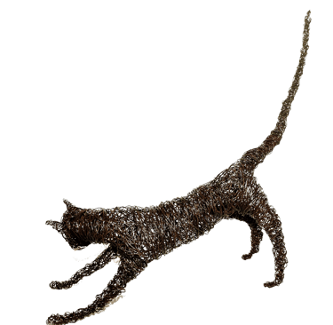 Le chat sculpture fil de fer Wilfrid Bricourt