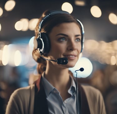 a group of white robots sitting on top of laptops