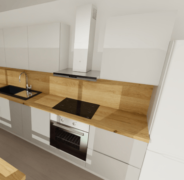 Illustration plan 3D d'une cuisine pour une cliente sur Toulouse