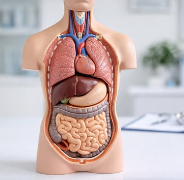 medical dummy of human torso 