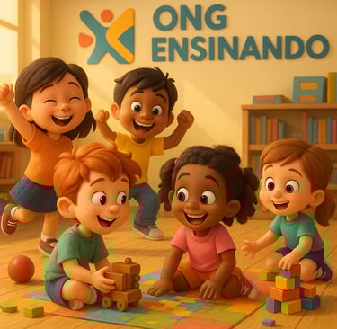 a group of children playing with blocks and toys