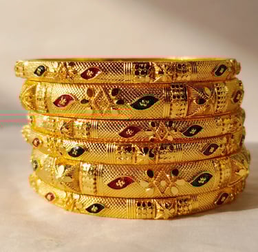 Premium gold plated bangles by Amira Jewels