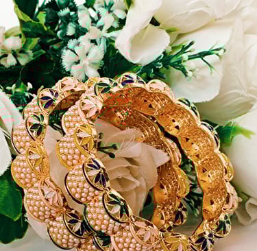 Hancrafted moti bangles set from Amira Jewels