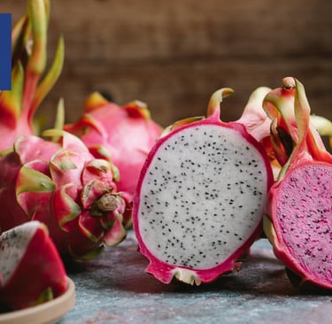Vietnamese red and white dragon fruit