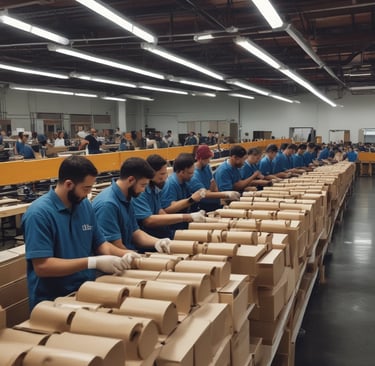A woman is making rice paper in a simple kitchen setting. She is seated beside a low table covered with rice paper sheets and various utensils. The room is cluttered with cooking equipment, plastic containers, and cloth, suggesting a handmade process.
