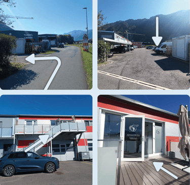 Quatres image du plan d'accès à l'institut.