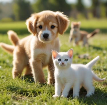 A vibrant collection of Christian-themed pet products featuring playful designs.