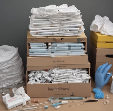 Assortment of antiseptics for veterinary use.