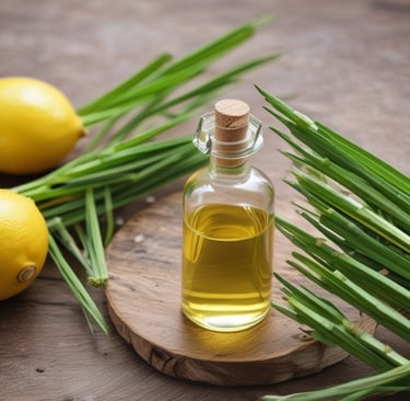 a bottle of water and two lemons on a yellow background