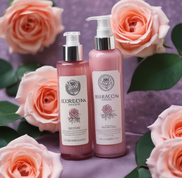 a bunch of red flowers that are by a building