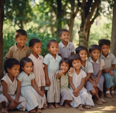 a little girl in a dress laying on a chair