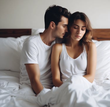 man and woman standing near tree