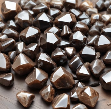 a bunch of crystals sitting on top of a table