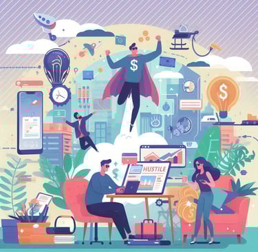 An image of people working their side hustle to elevate their life