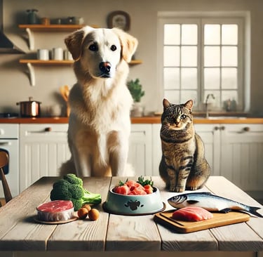Ernährungsberatung für Hunde und Katzen mit natürlicher Fütterung aus Fleisch, Fisch und Gemüse