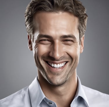 rosto de um empresário sorridente.