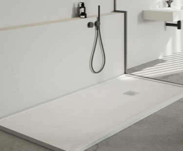 Solid Surface Composite Stone Shower Curb Base by Shower Pans LLC MArco Series