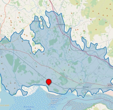 15 minute traveltime map