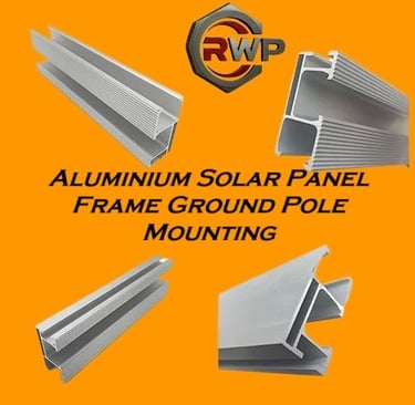 Aluminium solar panel frame with ground pole mounting system for stable and corrosion-resistant outdoor solar