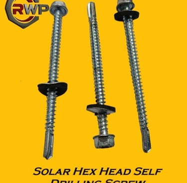 Solar hex head self-drilling screw for metal structures