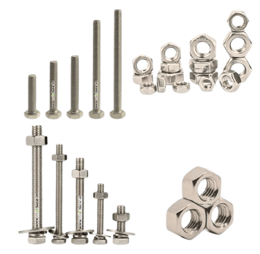 Stainless steel threaded rods and nuts