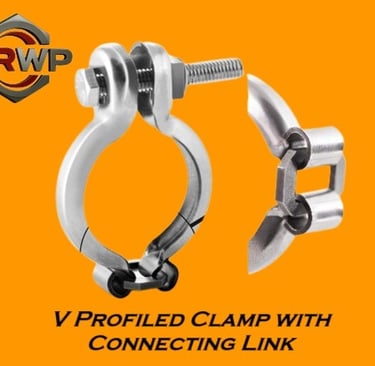  V-Profiled Clamp with Connecting Link – Secure Hose Clamp Featuring V-Shaped Band and Linking Mechanism for Enhanced
