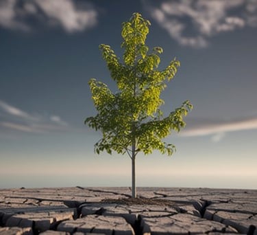 boom die groeit op dore grond