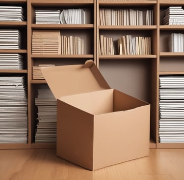 caja de cartón para archivar documentos