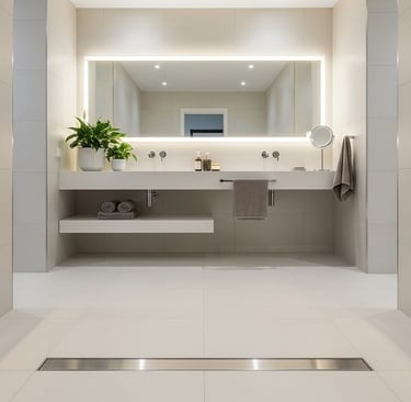 banheiro branco com ralo linear com vantagens e sofisticação