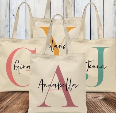 Bolsas estampadas, personalizável