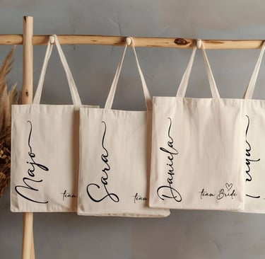 Bolsas estampadas, personalizável