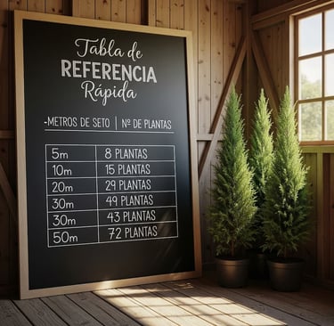 tabla para cálculo de leylandi/metro