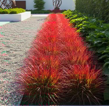 macizo con Imperata baron rojo 