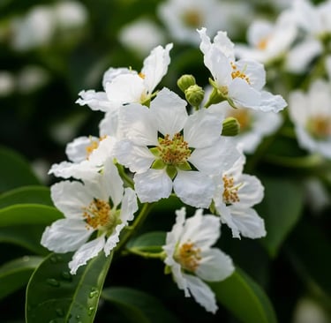 Flor de lagerstroemia blanca, pureza con matices muy elegante