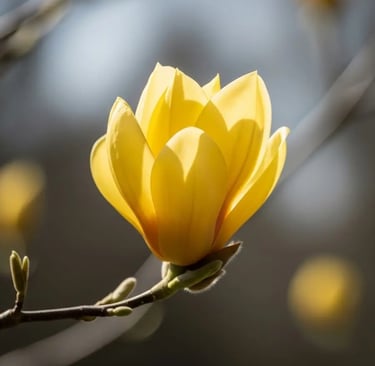 flor de magnolia Daphne Vivo color amarillo